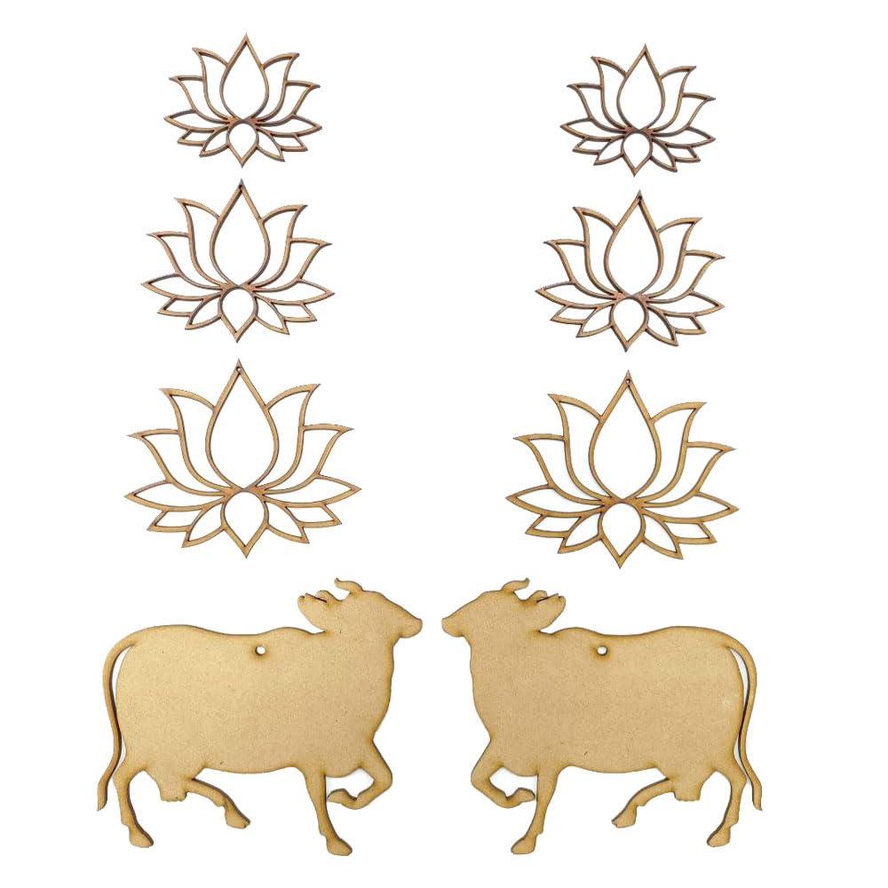 Haoser Pack 20 MDF swastik Cutout for Art and Craft, Diwali Decoration Item for Festivals,Wooden swastik Hangings Cutouts for Diwali Craft-3 Inch - Haoser